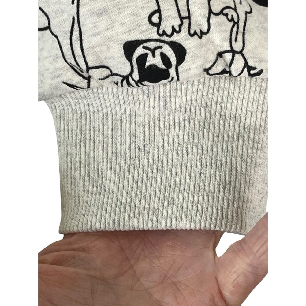 SM Wardrobe SW-08 DOG All Over Sweatshirt Size XL Heather Grey Fleece Puppy NWT - Picture 4 of 8